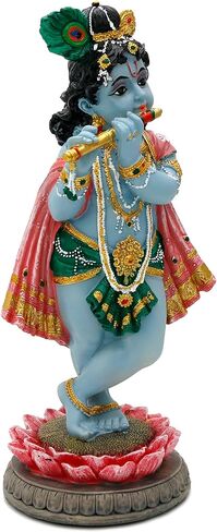 alikiki Hindu God Lord Krishna Statue - 8.3"H India Idol Krishna Figurine Puja Item Pooja Gift for Indian Diwali Home Altar Temple Mandir Meditation Room Yoga Studio Spiritual Decors in Saudi Arabia