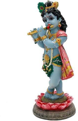 alikiki Hindu God Lord Krishna Statue - 8.3"H India Idol Krishna Figurine Puja Item Pooja Gift for Indian Diwali Home Altar Temple Mandir Meditation Room Yoga Studio Spiritual Decors in Saudi Arabia