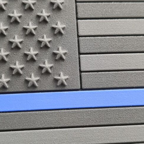 Blackout Thin Blue Line America Flag USA Tactical Morale PVC Rubber Fastener Patch in Saudi Arabia