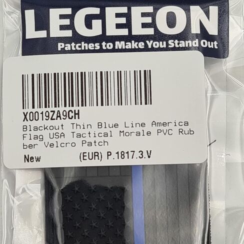 Blackout Thin Blue Line America Flag USA Tactical Morale PVC Rubber Fastener Patch in Saudi Arabia