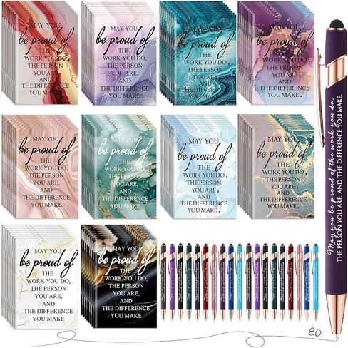 100 Pcs Teacher Appreciation Gifts for Coworker Inspirational Notebooks Thank You Ballpoint Pens Bulk Motivational Journals Notepads for Teacher Colleague Gifts Nurse Medical Assistant in Saudi Arabia