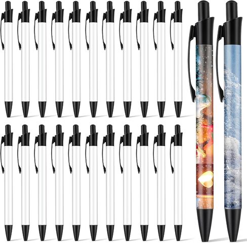 36 PCS Sublimation Pens Blank Sublimation Coated Pen Heat Transfer Pen Sublimation Ballpoint Pen Bulk with Heat Shrink Wrap Customized Clip Pen for DIY Office Home School Stationery Supplies in Saudi Arabia