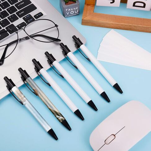 36 PCS Sublimation Pens Blank Sublimation Coated Pen Heat Transfer Pen Sublimation Ballpoint Pen Bulk with Heat Shrink Wrap Customized Clip Pen for DIY Office Home School Stationery Supplies in Saudi Arabia