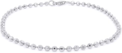 Italian Crafted 2.4MM 7 Inches Bead Bracelet Jewelry For Women & Girls in 14k Gold Over Sterling Silver, Gift Jewelry for Her, Teen in Saudi Arabia