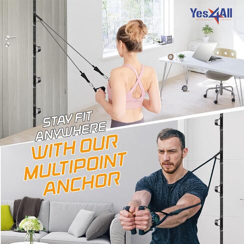 حزام مرساة للباب من Yes4All لتمارين عصابات المقاومة، مرفق رياضي متعدد النقاط للياقة البدنية المنزلية، معدات تدريب مقاومة لفرقة الباب المحمولة، سهلة التركيب، خالية من اللكمات، خالية من الأظافر in Saudi Arabia