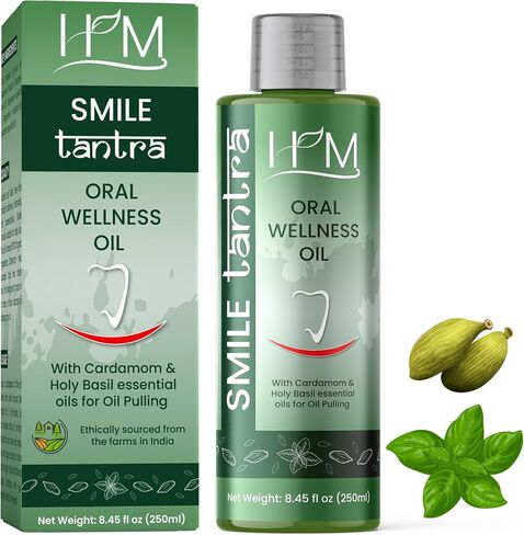 Smile Tantra Oil Pulling with Clove & Fennel Essential Oils for Oral Health, Healthy Teeth & Gums, Alcohol Free Mouthwash, Teeth Whitening, for Dry mouth, Bad Breath & Freshens Mouth- 8.45 FL Oz in Saudi Arabia