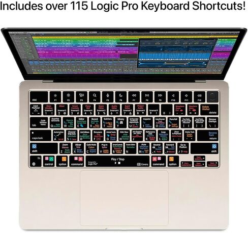 غطاء لوحة المفاتيح KB Covers Logic Pro متوافق مع MacBook Pro - 14 بوصة و16 بوصة - (2021+) وMacBook Air مع شريحة M2 - 13 بوصة و15 بوصة - (2022+) in Saudi Arabia