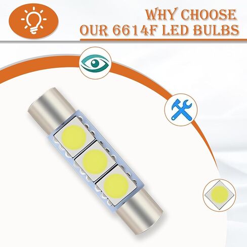 Pack-10 28MM LED Car Reading Light, Super Bright Vehicle Roof Light Replacement, Universal 180 Degree Automotive Makeup Light Accessories for Truck SUV Car (White Light) in Saudi Arabia