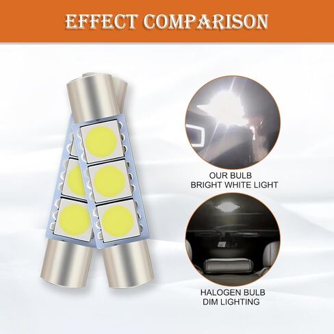 Pack-10 28MM LED Car Reading Light, Super Bright Vehicle Roof Light Replacement, Universal 180 Degree Automotive Makeup Light Accessories for Truck SUV Car (White Light) in Saudi Arabia