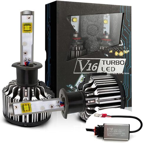 مصباح أمامي LED للسيارة 8 فولت - 48 فولت 30 وات V16 توربو LED مصباح تلقائي 3600LM LED طقم مصابيح أمامية H1 (عبوة من قطعتين) in Kuwait