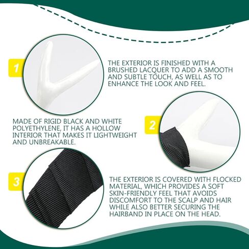 عصابة رأس كبيرة للأذن من قرن الوعل، عصابة رأس من قرن الغزال الأبيض لحفلات عيد الميلاد، عصابة رأس من قرن الوعل للأطفال والكبار، وتزيين المنزل in Kuwait