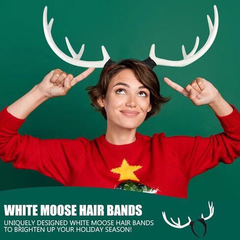 عصابة رأس كبيرة للأذن من قرن الوعل، عصابة رأس من قرن الغزال الأبيض لحفلات عيد الميلاد، عصابة رأس من قرن الوعل للأطفال والكبار، وتزيين المنزل in Kuwait