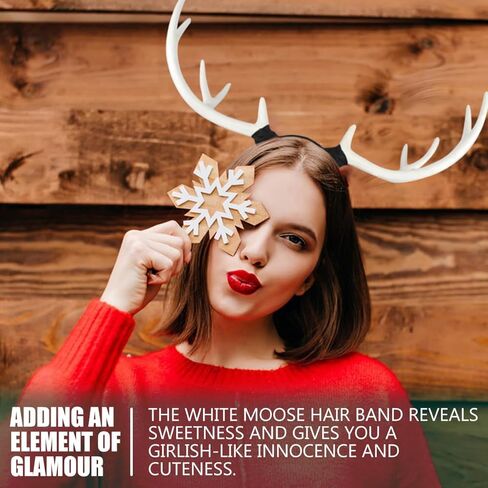 عصابة رأس كبيرة للأذن من قرن الوعل، عصابة رأس من قرن الغزال الأبيض لحفلات عيد الميلاد، عصابة رأس من قرن الوعل للأطفال والكبار، وتزيين المنزل in Kuwait