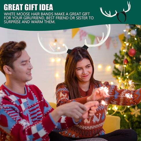 عصابة رأس كبيرة للأذن من قرن الوعل، عصابة رأس من قرن الغزال الأبيض لحفلات عيد الميلاد، عصابة رأس من قرن الوعل للأطفال والكبار، وتزيين المنزل in Kuwait