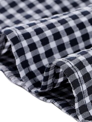 Allegra K Women's Bow Tie Neck Blouse Vintage Ruffle Sleeveless Gingham Plaid Shirt in Saudi Arabia
