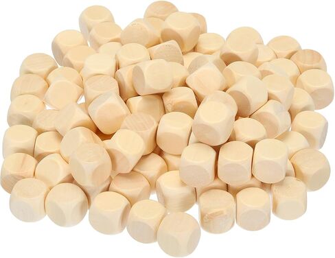 PATIKIL 16mm Wooden Blank Dice, 120Pcs Unfinished 6 Sides Cube Dice with Round Corner Square Wood Blocks for DIY Craft Projects in Saudi Arabia