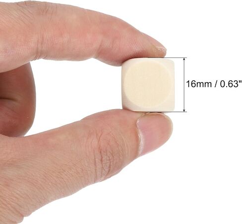 PATIKIL 16mm Wooden Blank Dice, 120Pcs Unfinished 6 Sides Cube Dice with Round Corner Square Wood Blocks for DIY Craft Projects in Saudi Arabia