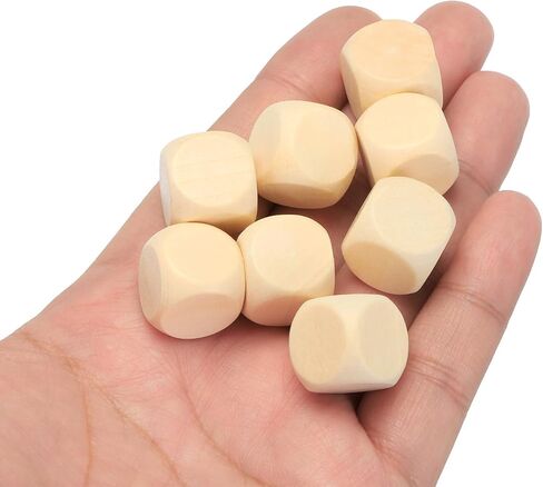 PATIKIL 16mm Wooden Blank Dice, 120Pcs Unfinished 6 Sides Cube Dice with Round Corner Square Wood Blocks for DIY Craft Projects in Saudi Arabia
