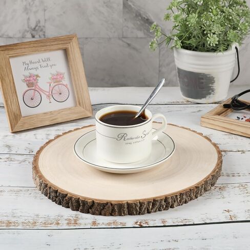 6 قطع شرائح خشبية كبيرة للقطع المركزية 9-10 بوصة جولات خشبية للطاولات ديكور دوائر خشبية ريفية للحرف اليدوية وديكور الزفاف أقراص خشبية مستديرة وشرائح خشبية للزينة in Kuwait