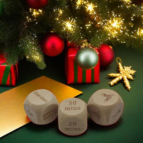 لعبة My Dicey Date - نرد التاريخ الليلي - 3 قطع، مادة خشبية - ألعاب غرفة النوم للأزواج - مثالية للعشاق والأزواج in Kuwait