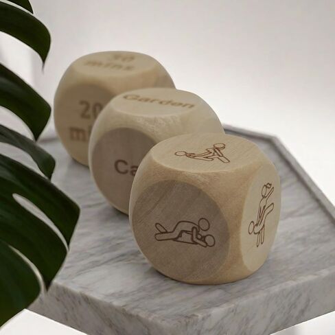 لعبة My Dicey Date - نرد التاريخ الليلي - 3 قطع، مادة خشبية - ألعاب غرفة النوم للأزواج - مثالية للعشاق والأزواج in Kuwait