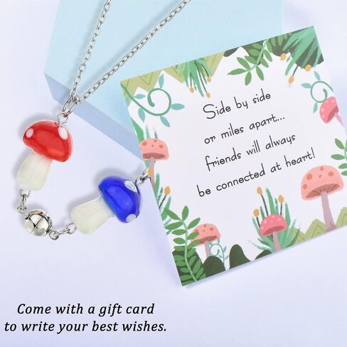Cute Friendship Magnetic Mushroom Necklaces Christmas Birthday Gifts for Women Teen Girls BFF Jewlery for Best Friends Bestie Sister in Saudi Arabia