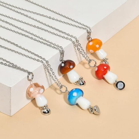 Cute Friendship Magnetic Mushroom Necklaces Christmas Birthday Gifts for Women Teen Girls BFF Jewlery for Best Friends Bestie Sister in Saudi Arabia