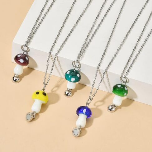 Cute Friendship Magnetic Mushroom Necklaces Christmas Birthday Gifts for Women Teen Girls BFF Jewlery for Best Friends Bestie Sister in Saudi Arabia