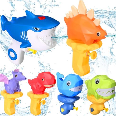 6 Pack Animal Water Guns for Kids Summer Pool Toys Outdoor Water Squirter Cute Squirt Toy for Swimming Pool Outdoor Beach Water Fighting Activities (Dinosaur Style) in Saudi Arabia