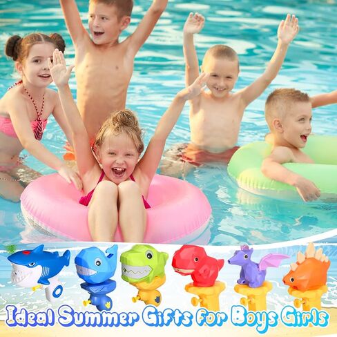 6 Pack Animal Water Guns for Kids Summer Pool Toys Outdoor Water Squirter Cute Squirt Toy for Swimming Pool Outdoor Beach Water Fighting Activities (Dinosaur Style) in Saudi Arabia