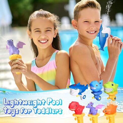 6 Pack Animal Water Guns for Kids Summer Pool Toys Outdoor Water Squirter Cute Squirt Toy for Swimming Pool Outdoor Beach Water Fighting Activities (Dinosaur Style) in Saudi Arabia