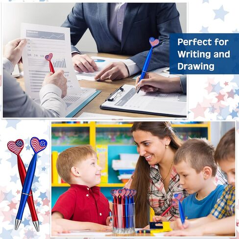 100 Pcs American Flag Pens Patriotic Day Ballpoint Pen Independence Day Pens Black Ink 4th of July Novelty Pens Bulk Souvenir for School Independence Day Party (Heart Style) in Saudi Arabia