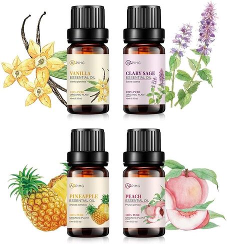 CoconutVanilla, Mango, Pineapple Essential Oil Set, 3x10ML Organic 100% Pure Plant Oil for Diffuser, Aroma, Spa, Massage, Yoga, Perfume, in Saudi Arabia