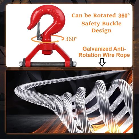 Electric Hoist 110 Volt, 1100 LBS Portable Winch with Wire and Wireless Remote Control, Lifting Speed is 16 ft/min, Suitable for Lifting in Factories, Warehouses, Construction Sites in Kuwait