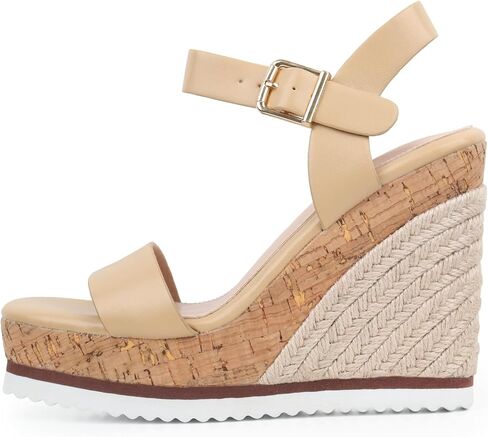Womens Wedges Women’s Espadrille Wedge Sandals Open Toe Ankle Strap Platform Wedge for Women Dressy Comfortable High Heeled Square Toe Wedge Sandals in Saudi Arabia