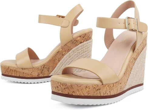 Womens Wedges Women’s Espadrille Wedge Sandals Open Toe Ankle Strap Platform Wedge for Women Dressy Comfortable High Heeled Square Toe Wedge Sandals in Saudi Arabia