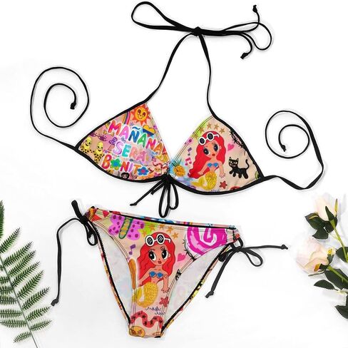 Mananas seras Bonitos Women Two Piece Swimsuit Karols G Sexy Swimwear Halter String Triangle Bikini Sets in Saudi Arabia