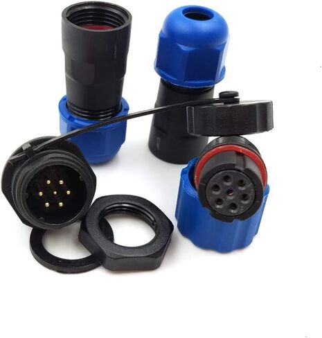 SD13 7PIN Waterproof Connector, IP68 5A 380V.AC High Voltage Circular Automotive Power Connector 7pole Aviation Plug Socket Plug(Female)-Socket(Male) (7pin, Direct Plug) in Saudi Arabia