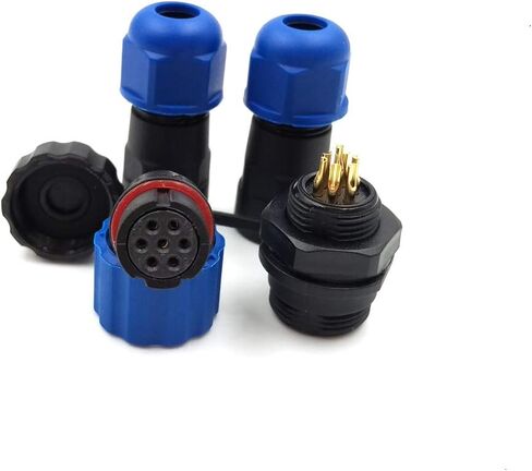 SD13 7PIN Waterproof Connector, IP68 5A 380V.AC High Voltage Circular Automotive Power Connector 7pole Aviation Plug Socket Plug(Female)-Socket(Male) (7pin, Direct Plug) in Saudi Arabia