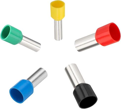 Baomain AWG 10/8/6/4/2 (6/10/16/25/35mm²) Wire Copper Crimp Connector Insulated Ferrule Pin Cord End Terminal Yellow Green Blue Black Red Pack of 400 in Saudi Arabia