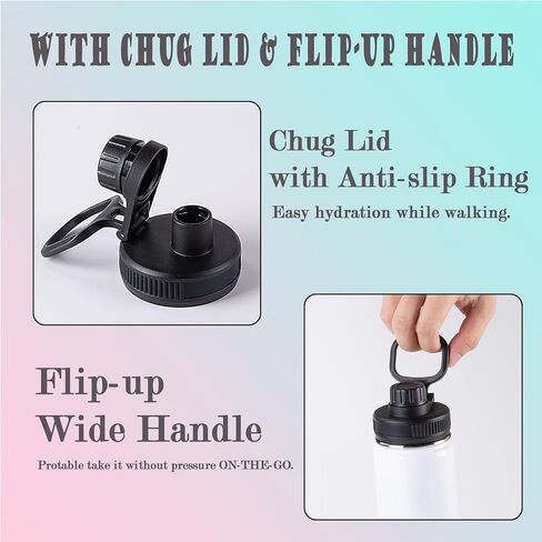 6 عبوات من زجاجات المياه الفارغة، 24oz زجاجات مياه معزولة مخصصة مع مقبض وغطاء صنبور، من الفولاذ المقاوم للصدأ، هدية مضادة للتسرب DIY للمعلمة والممرضة الرياضية والسفر والمشي لمسافات طويلة في صالة الألعاب الرياضية، باللون الأبيض in Kuwait