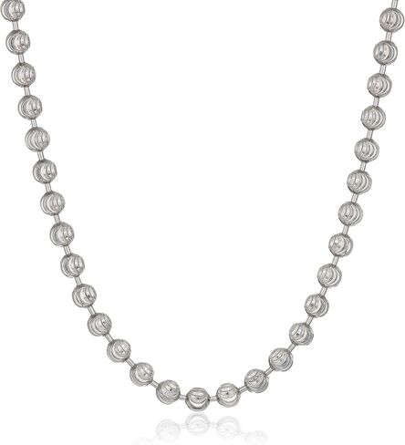 مجوهرات فيرونا 925 من الفضة الاسترليني على شكل قمر سلسلة من الخرز، 2 مم 3 مم 4 مم قلادة على شكل كرة على شكل علامة الكلب، قلادة فضية مطرزة بالروديوم والذهب الأصفر، للرجال والنساء، 16-36 in Kuwait