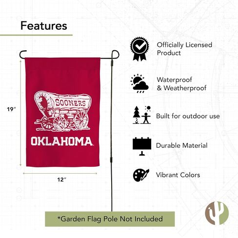 Desert Cactus The University of Oklahoma Garden Flag Sooners Banner 100% Polyester (Design N) in Saudi Arabia