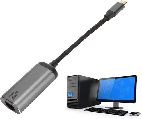 USB C to Ethernet Adapter, High Speed Plug and Play USB Type C to RJ45 2.5 Gigabit Ethernet Port LAN Network Adapter for Phone Computer Tablet Other Devices with Type C Interface in Saudi Arabia