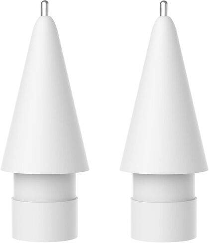 Replacement Tips for Apple Pencil 1st/2nd Generation,2 Pack Upgraded Longer Fine Point High Sensitive Pen Like iPencil Nib, Wear-Free Noiseless Precise Control Stylus Tip for iPad Pencil (White) in Saudi Arabia