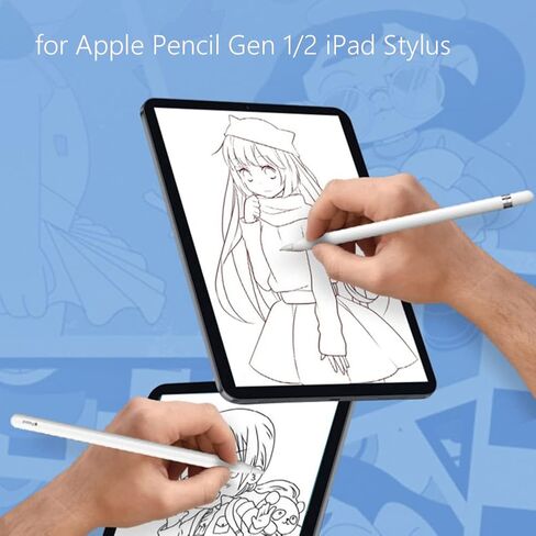 Replacement Tips for Apple Pencil 1st/2nd Generation,2 Pack Upgraded Longer Fine Point High Sensitive Pen Like iPencil Nib, Wear-Free Noiseless Precise Control Stylus Tip for iPad Pencil (White) in Saudi Arabia