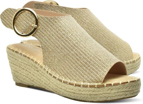 صندل Selina Espadrille نسائي من CLOUDAIR - حذاء مريح وأنيق ذو نعل سميك مع إبزيم للإغلاق للارتداء اليومي in Saudi Arabia