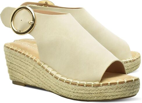 CLOUDAIR Women's Selina Espadrille Wedge Sandals - Comfortable and Stylish Platform Shoes with Buckle Closure for Everyday Wear in Kuwait