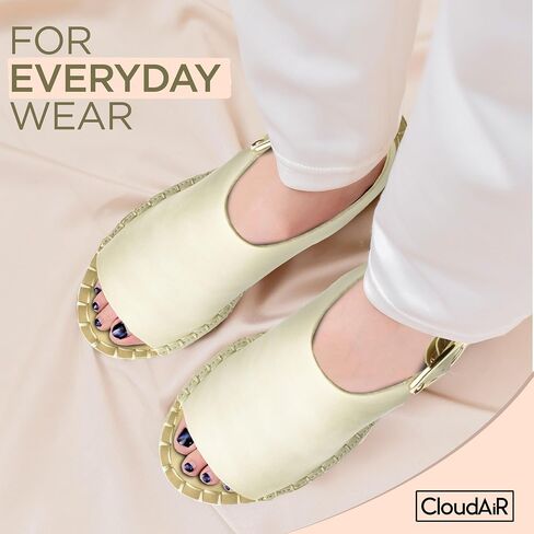 CLOUDAIR Women's Selina Espadrille Wedge Sandals - Comfortable and Stylish Platform Shoes with Buckle Closure for Everyday Wear in Kuwait