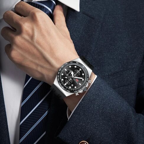 MINI FOCUS Men Watches Business Casual Wrist Watch (Chronograph/Waterproof/Luminous/Calendar) Silicon Band Fashion Watches for Men… in Saudi Arabia